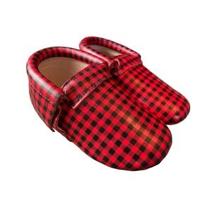 Monkey Feet Moccasins Checkered Plaid Buffalo Shoes 12-18 Month New Christmas